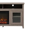 Classic Glass Door Fireplace Tall Tv Stand For Tvs Up To 65