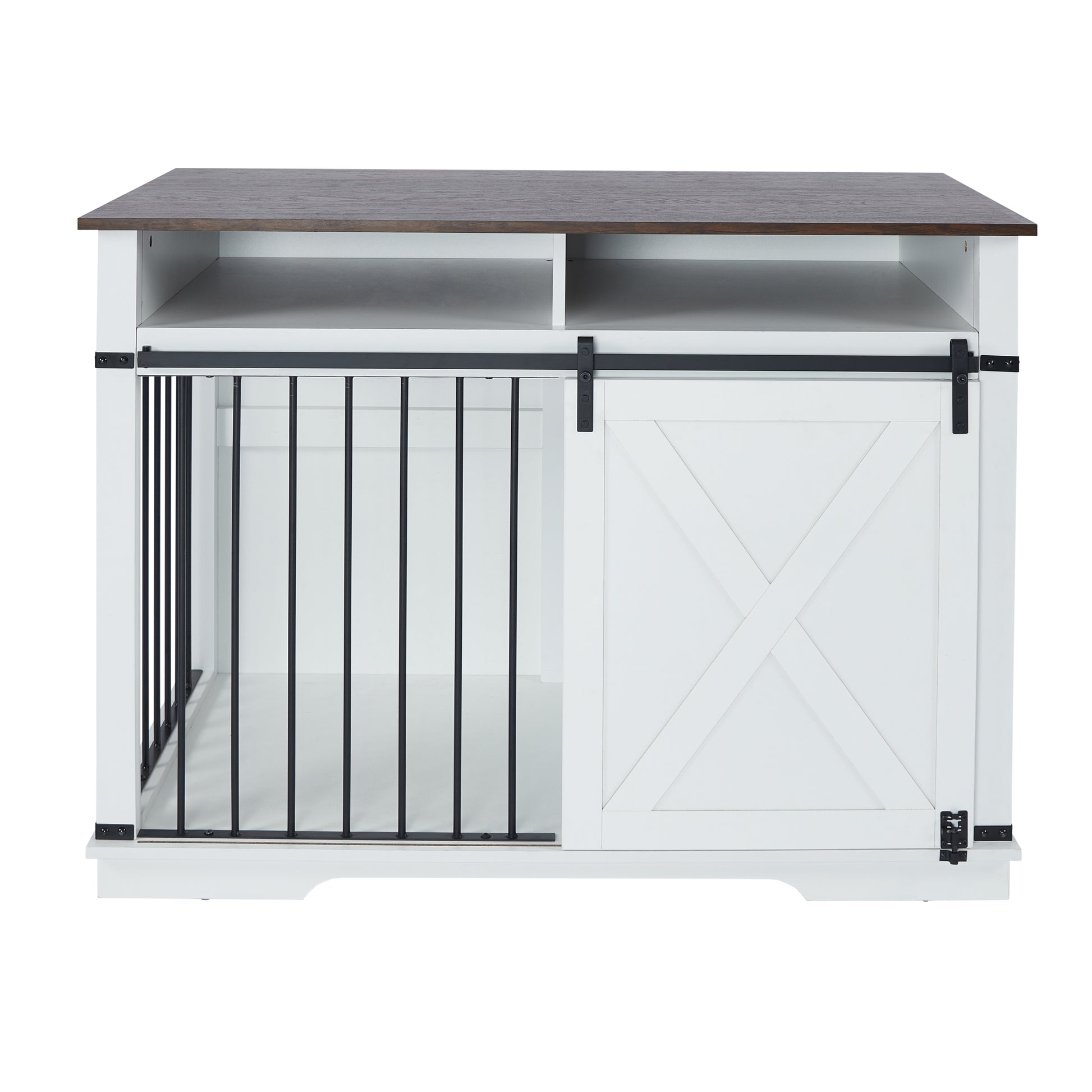 Wf005 Wh,The Dog Cage Has A Large Space White Linen