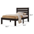 Espresso Platform Bed With Slat Headboard Full Espresso Wood Espresso Bedroom Transitional Poplar Wood