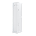 Tall Bathroom Storage Cabinet, Freestanding Storage Cabinet With Hook And Adjustable Shelf, Mdf Board, White White 2 Mdf