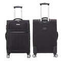 3 Piece Fabric Soft Luggage Set With Swivel Wheels And Password Lock, Black, 20 26 30 Inches Black Fabric