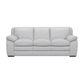 Leather Upholstered Sofa With Block Cushion Seat And Pillow Armrests, Gray Gray Leather 3 Seat