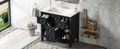36'' Bathroom Vanity With Resin Sink Combo, Solid Wood Frame Bathroom Storage Cabinet, Freestanding Vanity Set With 5 Drawers& Soft Closing Doors Same As Sw000141Aab Black Bathroom Solid Wood Mdf Resin