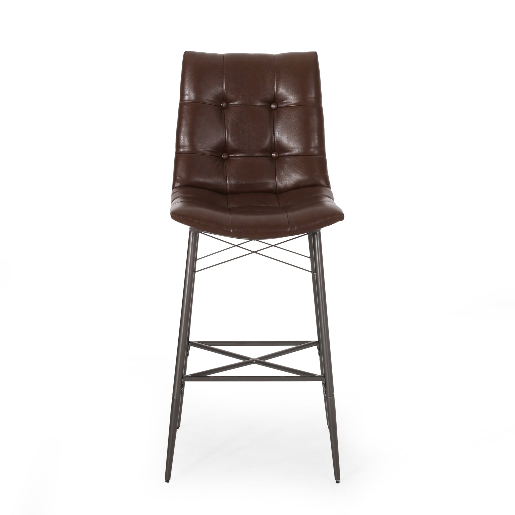 Bar Stool Dark Brown Pu