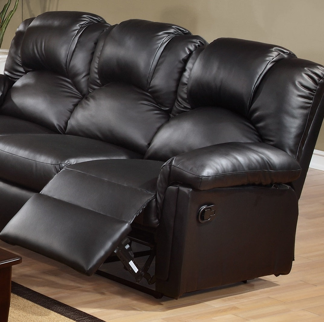 Motion Recliner Chair 1Pc Glider Couch Living Room Furniture Black Bonded Leather Black Primary Living Space Contemporary,Modern Recliners Solid Back Bonded Leather