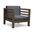 Oana Club Chair Grey Wood Fabric