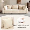 105'' 3 Seater Sofa With Removable Back Cushions And 5 Pillowsfor Living Room, Apartment, Spacious Space Beige Polyester 3 Seat