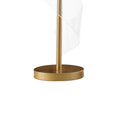 19 Inch Accent Table Lamp, S Design Wave Shade, Metal Base, White, Gold White Gold Acrylic