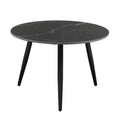 Modern Style Nesting Cocktail Tables And Side Table 3 Piece Occasional Table Set Black Metal Legs Sintered Stone Top Black Primary Living Space Modern Metal,Sintered Stone