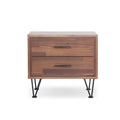 Deoss Walnut Finish Accent Table Walnut Synthetic Wood