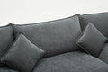 Modular Sectional Sofa, 3 Seater Sofa With Ottoman, Modern L Shaped Sofa For Living Room Bedroom Apartment Dark Gray Wood Fabric 4 Seat