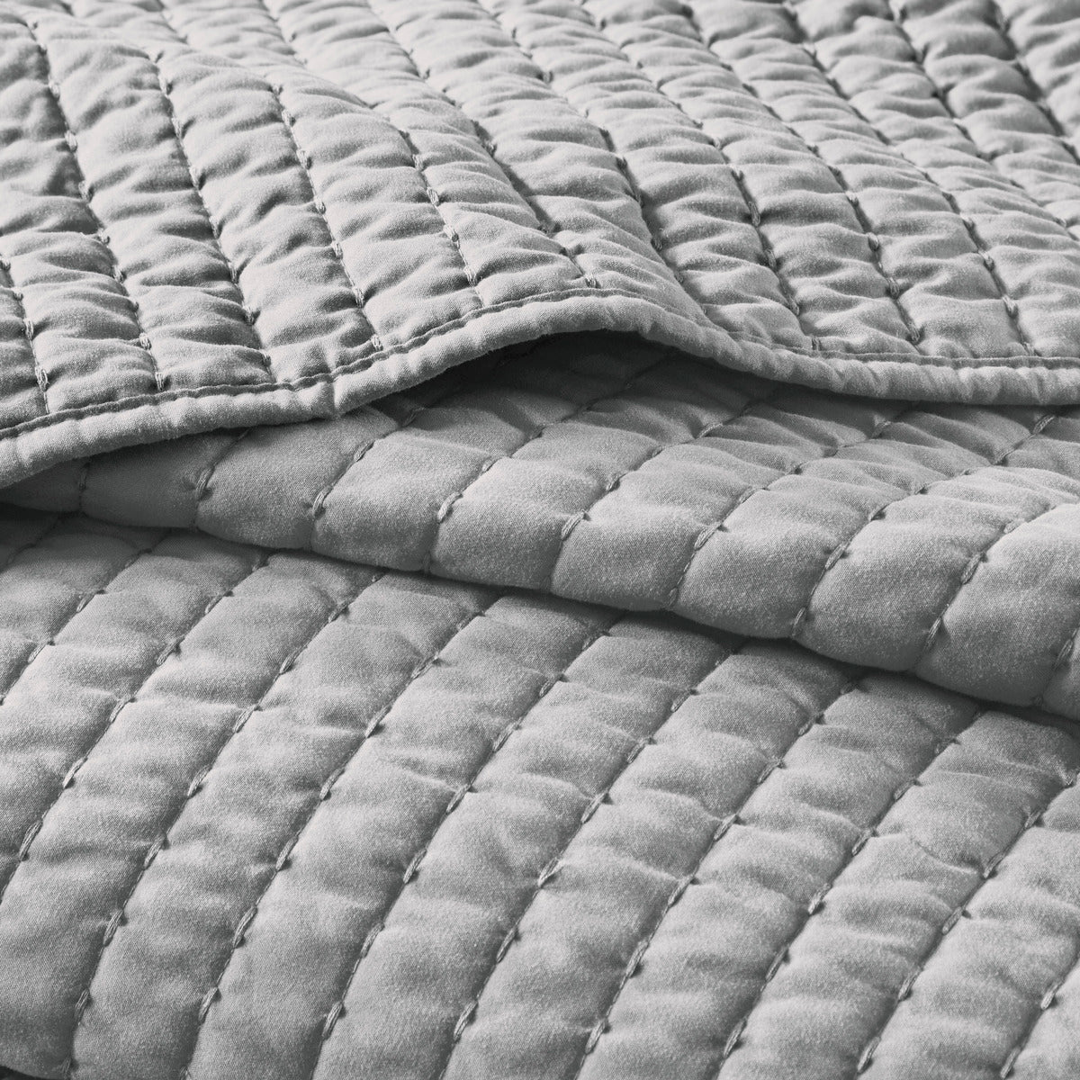 3 Piece Quilt Set Grey Full Queen Full Grey Cotton