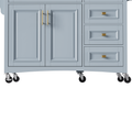 K&K 52'' Kitchen Island With Drop Leaf, Embossed Texture Kitchen Island On Wheels With Spice Rack, Towel Rack, 2 Doors And 5 Drawers, Kitchen Storage Cart With Adjustable Shelf For Kitchen, Blue