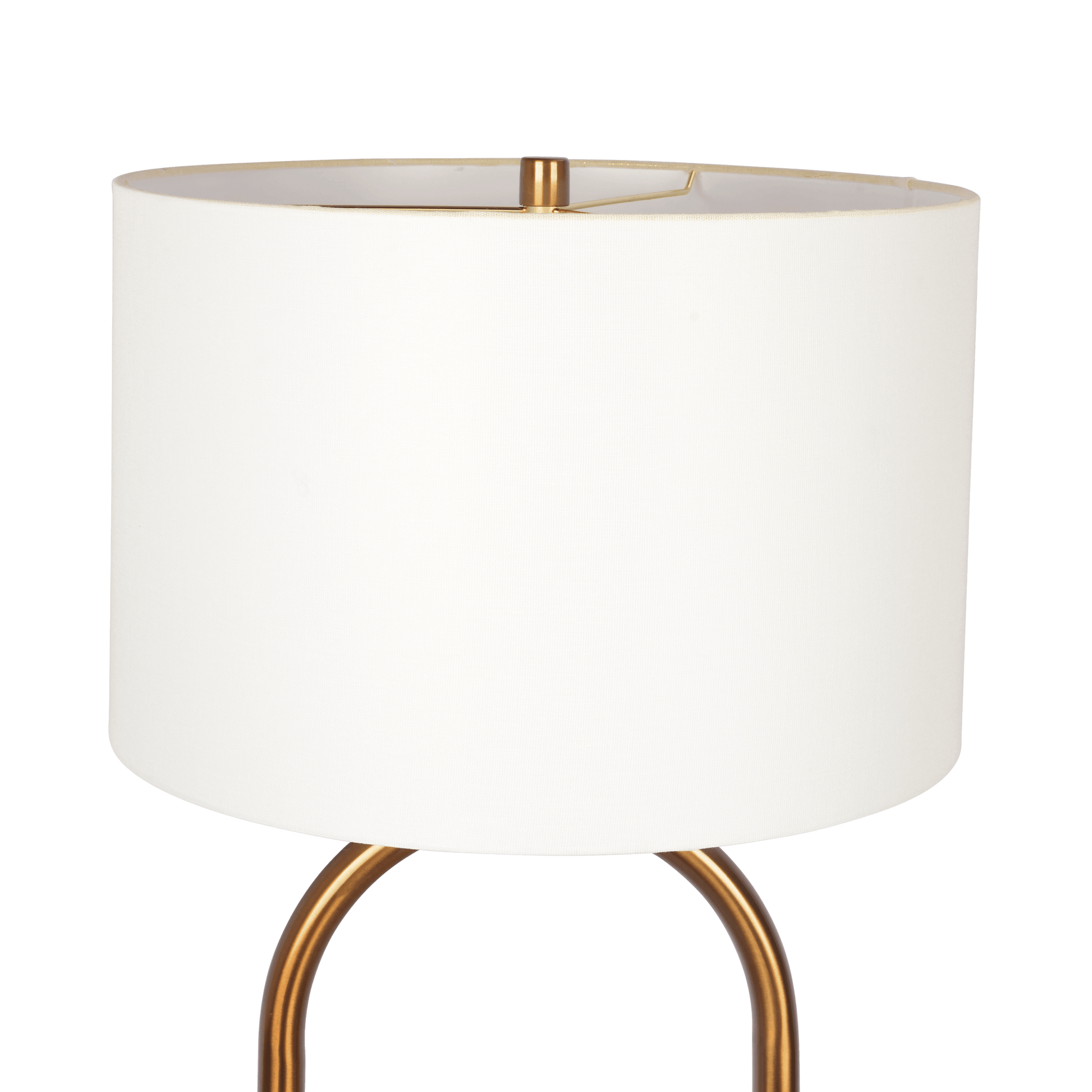 Vivid Brass Ring Base Floor Lamp With Large White Drum Shade Antique Brass,White Table&Floor Lamps Brass,Linen