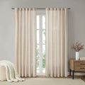 Faux Linen Rod Pocket And Back Tab Fleece Lined Curtain Panel Only 1 Pc Panel Natural Polyester