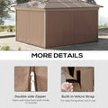 Outsunny 10' X 10' Universal Gazebo Sidewall Set With Panels, Hooks And C Rings Included For Pergolas And Cabanas, Brown Brown Polyester