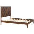 Mid Century Modern Platform Bed Wood Slat Support With No Box Spring Needed,Full, Walnut Box Spring Not Required Full Walnut Wood Bedroom Mid Century Modern Bed Frame Wood