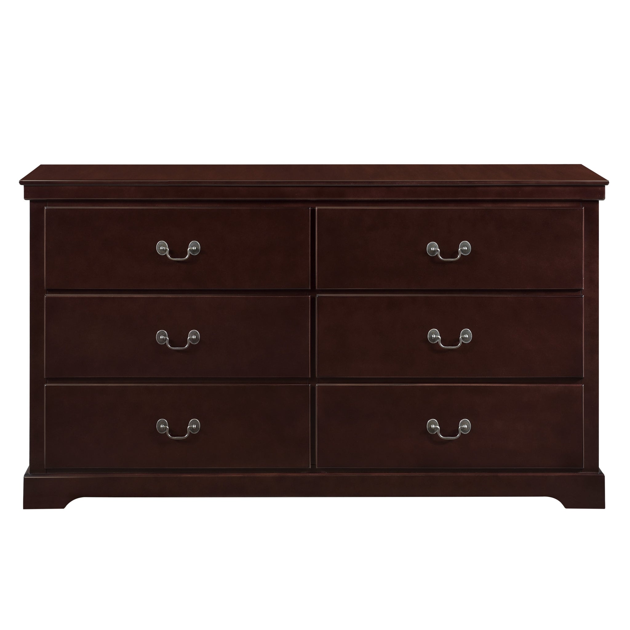 Classic Traditional 1Pc Dresser Of 6 Drawers Cherry Finish Bedroom Wooden Storage Furniture Cherry Wood