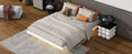 Queen Size Floating Bed With Led Lights Underneath,Modern Queen Size Low Profile Platform Bed With Led Lights,White Queen White Wood Bedroom American Design Pine Bed Frame Pine
