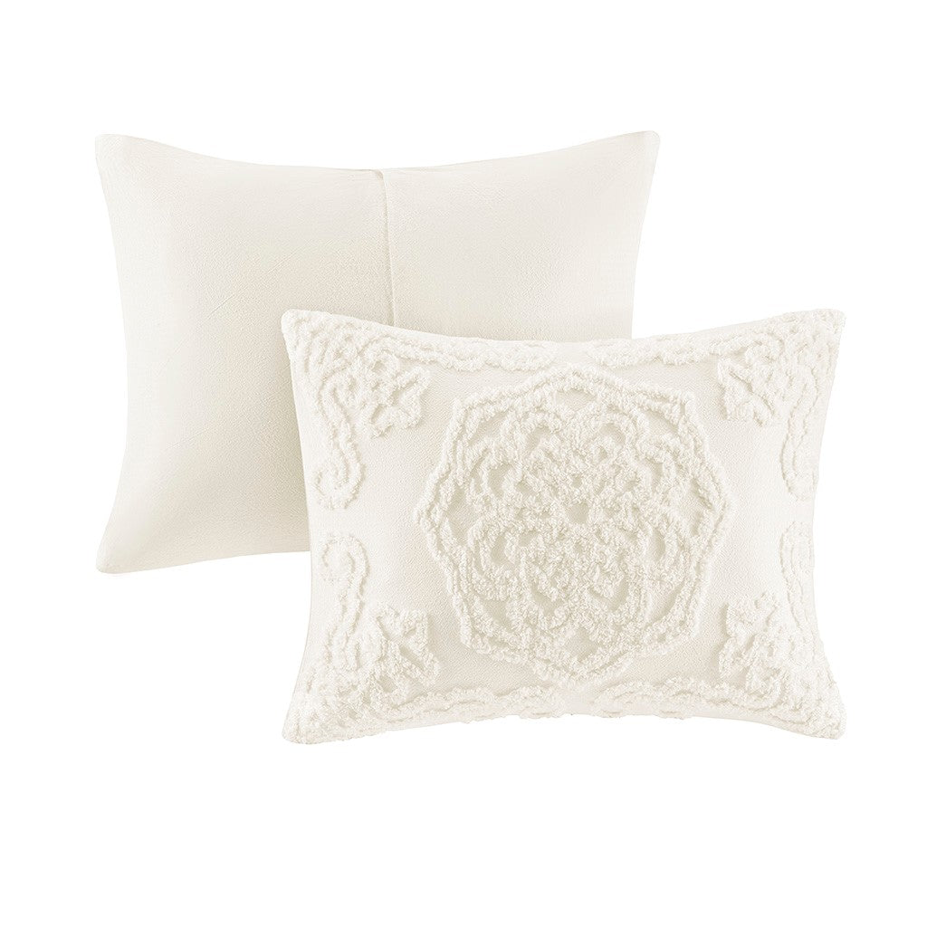 2 Piece Cotton Chenille Comforter Set Off White Twin Twin Xl Twin Off White Cotton