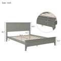 Modern Gray Solid Wood Full Platform Bed Old Sku:Wf283524Aae Full Gray Solid Wood