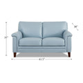 Westcott Leather Loveseat Blue Memory Foam Genuine Leather