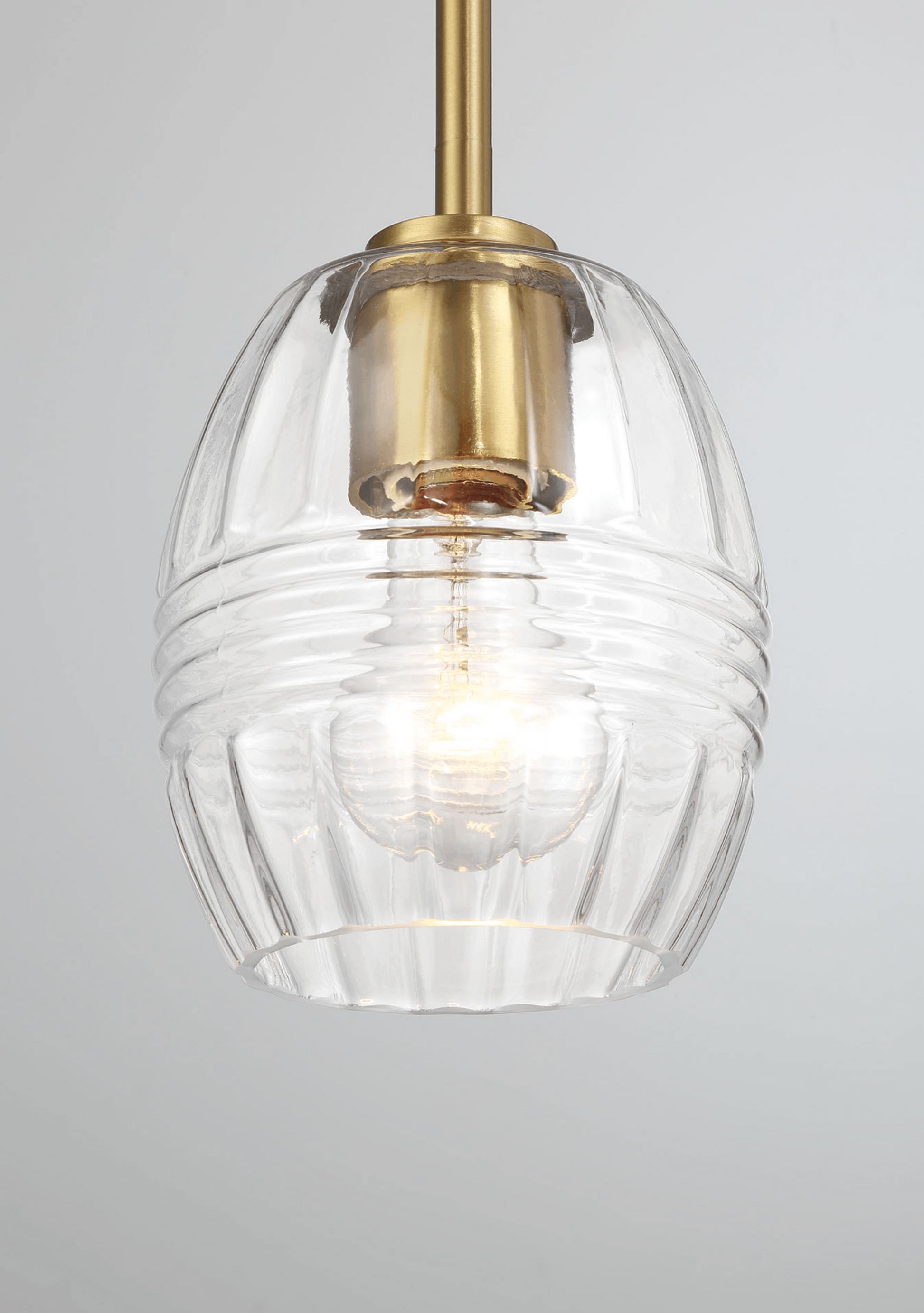 Vista Single Pendant Chain Hanging Light With Clear Glass Satin Brass Clear,Gold Ceiling Lights Brass,Glass,Metal