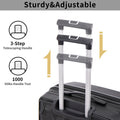 Pp Luggage Sets 3 Piece 20 24 28 , Expandable Carry On Luggage With Tsa Lock Airline Approved, Pp Materials Hard Shell And Lightweight Suitcase With Spinner Wheels Black Black Polypropylene