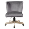 Grey Swivel Office Chair With Casters Cushion Solid Grey Office Foam Office Chairs Solid Back Casters Fabric Metal