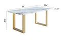 Luxurious Faux Marble Mdf Dinning Table For 6 Or 8, Rectangular 63