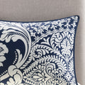 7 Piece Cotton Printed Comforter Set Indigo King King Indigo Polyester