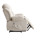 Power Lift Recliner Chair With Heat And Massage Electric Fabric Recliner Chair For Elderly With Side Pocket, Usb Charge Port, Remote Control For Living Room Beige A B Beige Velvet Metal Soft Heavy Duty Cotton Velvet