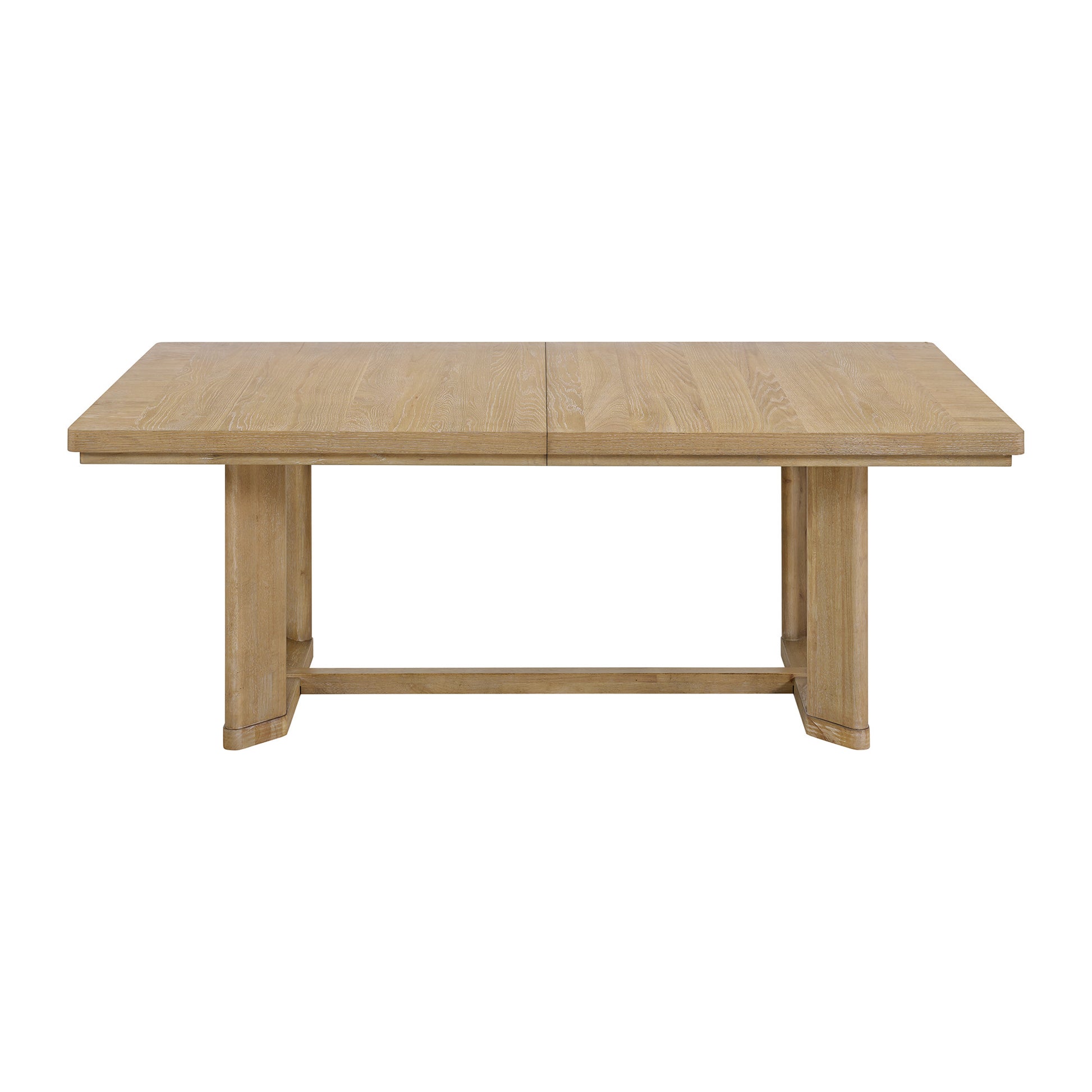 C Brown Trestle Table Brown Solid Wood
