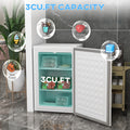 Homcom Upright Freezer, 3.0 Cubic Feet Compact Mini Freezer With Reversible Single Door And Adjustable Thermostat, Small Freezer For Home, Dorm, Apartment, Home Office, White White Steel