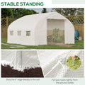 Outsunny 11.5' X 10' X 6.5' Walk In Tunnel Greenhouse, Green House With Zippered Mesh Door, 7 Mesh Windows & Roll Up Sidewalls, Upgraded Gardening Plant Hot House With Galvanized Steel Hoops, White