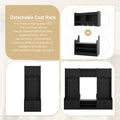 4 In 1 Detachable Hall Tree With Storage And 7 Hooks, Multiple Functions Hallway Coat Rack With Storage Drawers And Cabinet, Black Shoe Bench For Entryway Hallway Black Particle Board Mdf