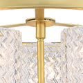 3 Light Kitchen Glass Steel Dimmable Semi Flush Mount Antique Brass Ceiling Lights Steel Metal