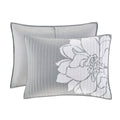 6 Piece Printed Cotton Quilt Set With Throw Pillows Grey Peach Full Queen Full Grey Peach Polyester