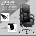 Vinsetto Massage Office Chair With 6 Vibration Points, Lumbar Heated Pu Leather Reclining Computer Chair With Adjustable Height, Footrest, Tilt Function, Black Black Pu Leather