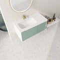 40 '' Wall Mounted Bathroom Vanity With Ceramic Sink, Bathroom Vanity With Soft Close Door Mint Green Bathroom Wall Mounted Modern Plywood