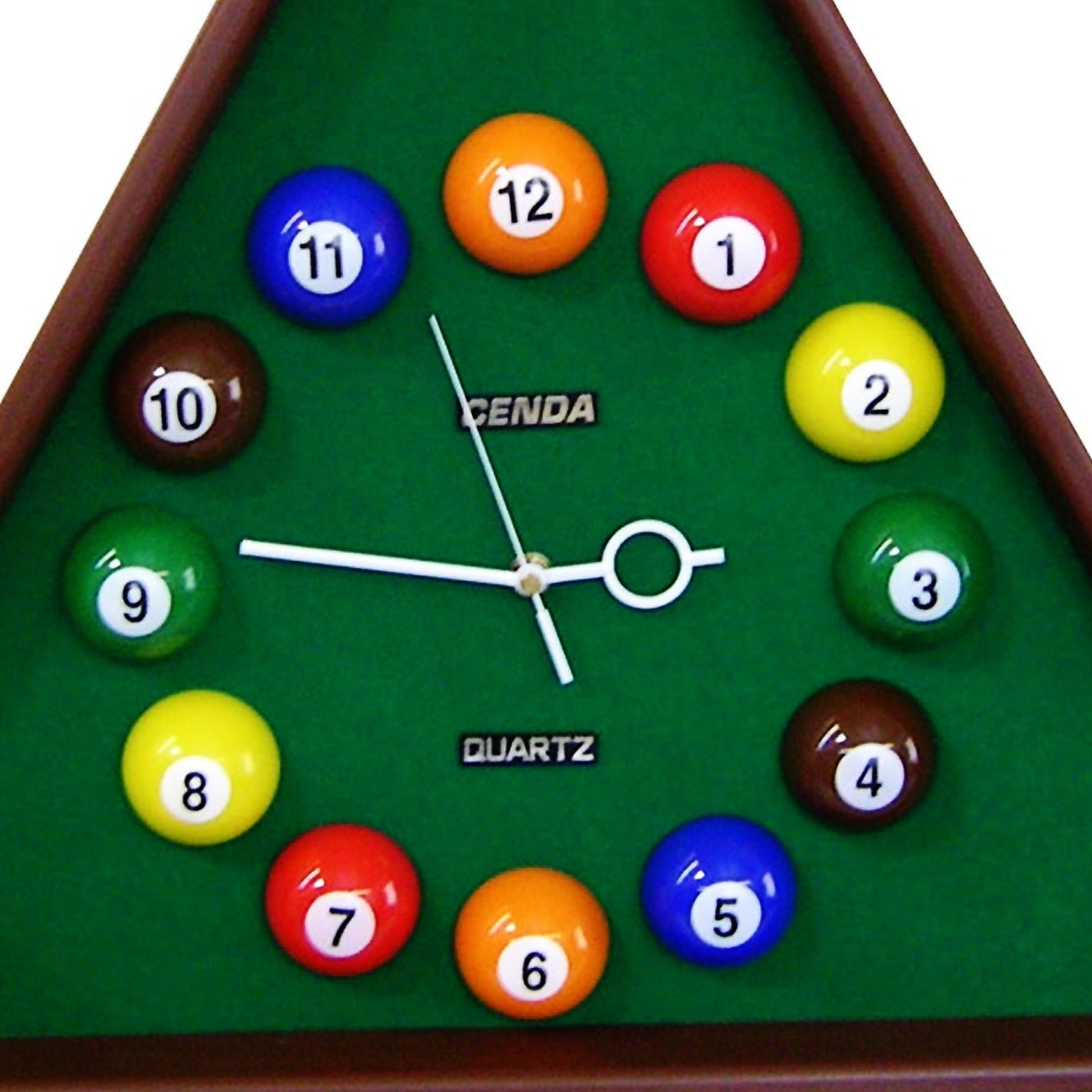 18.5" Tall Decorative Wall Clock, Pool Billiards Design Multicolor Plastic