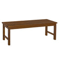 Modern Slat Top Solid Wood Patio Bench Dark Brown Dark Brown Acacia Wood