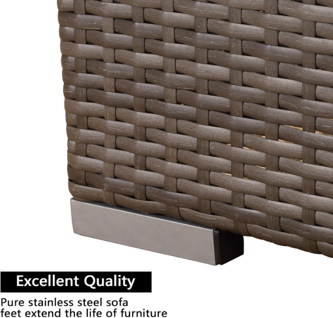 2 Piece Outdoor Patio Armless Sofa Pe Rattan Water Resistance Blue Blue Pe Rattan Iron