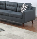 Modern Cozy Sofa Loveseat W Pillows 2Pc Sofa Set Blue Gray Polyfiber Couch Tufted Cushions Living Room Blue Gray Primary Living Space Firm Tufted Back Contemporary,Modern Pine Square Arms Linen Blend,Pine,Plywood 5 Seat
