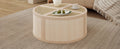 Round To Square Block Modular Coffee Table Light Natural Rattan With Storage 4 Piece Light Natural Rubber Wood