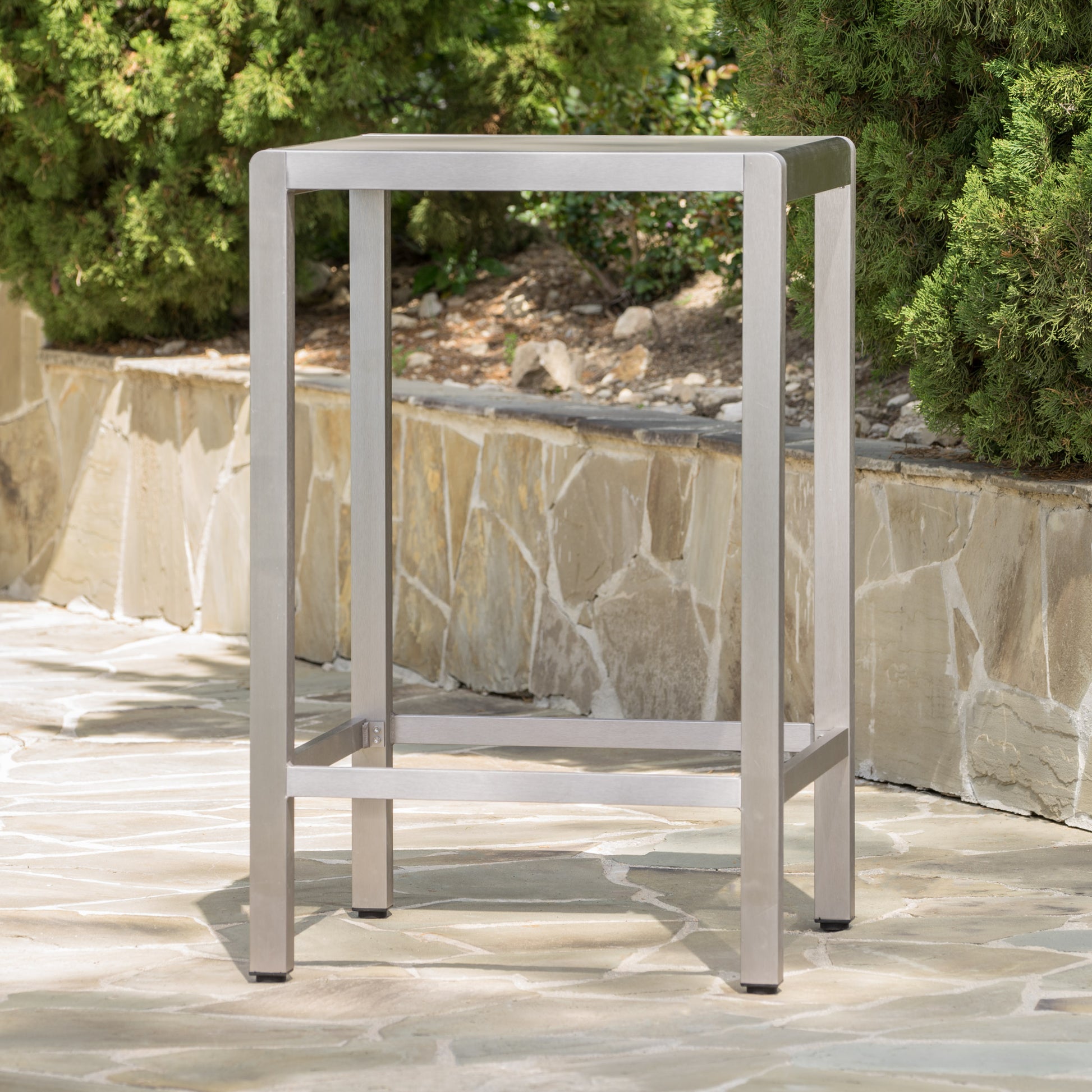 Cape Coralglass Top Bartable Grey Aluminium