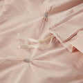 3 Piece Elastic Embroidered Cotton Duvet Cover Set King Pink Cotton