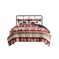 Print Sherpa Comforter Set King Multicolor Polyester