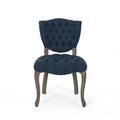 Kd Tufted Chair Wthr Set Of 2 Navy Blue Fabric