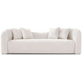 Mason Mid Century Modern Luxury Tight Back Curvy White Boucle Couch White Nature Wood Primary Living Space Tight Back Mid Century Modern Foam Boucle,Solid Wood 3 Seat